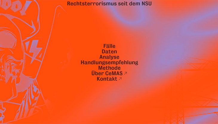 Screenshot Webseite "Rechtsterrorismus seit dem NSU"